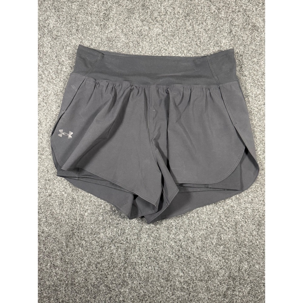 Under Armour Womens Black 2-in-1 Running Shorts Built-in Liner Large LG